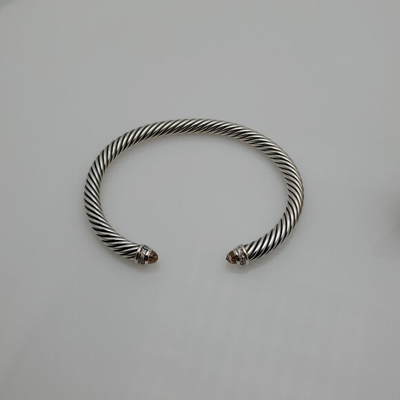 David Yurman 5mmClassic Cable Morganite Bracelet With Diamond - Picture 4 of 6